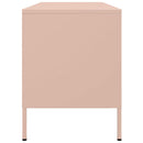 tv-bord 100,5x39x50,5 cm stål lyserød