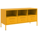 tv-bord 100,5x39x50,5 cm stål sennepsgul