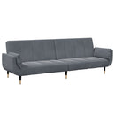 2-personers sovesofa med fodskammel velour mørkegrå
