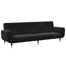 2-personers sovesofa med fodskammel velour sort