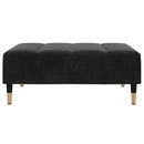 2-personers sovesofa med fodskammel velour sort