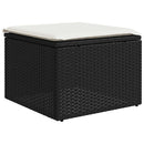 sofasæt til haven 7 dele med hynder polyrattan sort