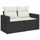 sofasæt til haven 9 dele med hynder polyrattan sort