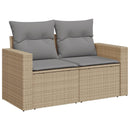 sofasæt til haven 9 dele med hynder polyrattan beige