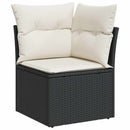 sofasæt til haven 9 dele med hynder polyrattan sort
