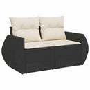 sofasæt til haven 7 dele med hynder polyrattan sort
