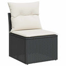 sofasæt til haven 7 dele med hynder polyrattan sort
