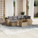 sofasæt til haven 7 dele med hynder polyrattan beige