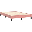 sengeramme uden madras 120x190 cm fløjl lyserød