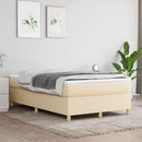 kontinentalseng med madras 120x190 cm stof cremefarvet