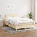 kontinentalseng med madras 120x190 cm stof cremefarvet