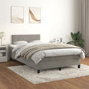 kontinentalseng med madras 120x190 cm velour lysegrå