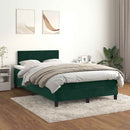 kontinentalseng med madras 120x190 cm velour mørkegrøn
