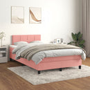 kontinentalseng med madras 120x190 cm velour lyserød