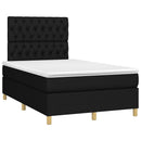 kontinentalseng med madras 120x190 cm stof sort