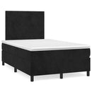 kontinentalseng med madras 120x190 cm velour sort