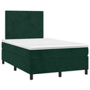 kontinentalseng med madras 120x190 cm velour mørkegrøn