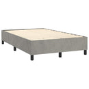 kontinentalseng med madras 120x190 cm velour lysegrå