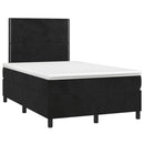 kontinentalseng med madras 120x190 cm velour sort