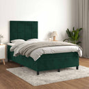 kontinentalseng med madras 120x190 cm velour mørkegrøn