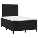 kontinentalseng med madras 120x190 cm velour sort
