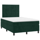 kontinentalseng med madras 120x190 cm velour mørkegrøn