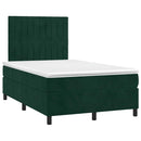 kontinentalseng med madras 120x190 cm velour mørkegrøn