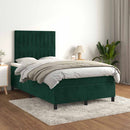 kontinentalseng med madras 120x190 cm velour mørkegrøn
