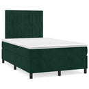kontinentalseng med madras 120x190 cm velour mørkegrøn