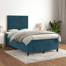 kontinentalseng med madras 120x190 cm velour mørkeblå