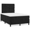 kontinentalseng med madras 120x190 cm velour sort