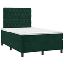 kontinentalseng med madras 120x190 cm velour mørkegrøn