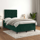 kontinentalseng med madras 120x190 cm velour mørkegrøn