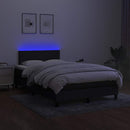 kontinentalseng med LED-lys 120x190 cm stof sort