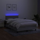 kontinentalseng med LED-lys 120x190 cm stof lysegrå