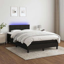 kontinentalseng med LED-lys 120x190 cm stof sort
