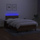 kontinentalseng med LED-lys 120x190 cm stof mørkebrun