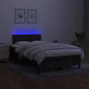 kontinentalseng med LED-lys 120x190 cm stof sort