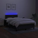 kontinentalseng med LED-lys 120x190 cm stof sort