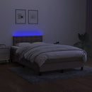 kontinentalseng med LED-lys 120x190 cm stof gråbrun