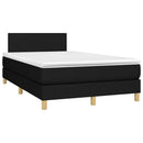 kontinentalseng med LED-lys 120x190 cm stof sort