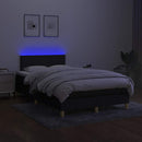 kontinentalseng med LED-lys 120x190 cm stof sort