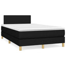 kontinentalseng med LED-lys 120x190 cm stof sort