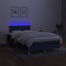 kontinentalseng med LED-lys 120x190 cm stof blå