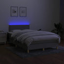 kontinentalseng med LED-lys 120x190 cm stof lysegrå