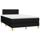 kontinentalseng med LED-lys 120x190 cm stof sort