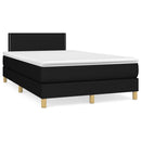 kontinentalseng med LED-lys 120x190 cm stof sort