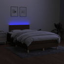kontinentalseng med LED-lys 120x190 cm stof mørkebrun