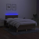 kontinentalseng med LED-lys 120x190 cm stof mørkebrun