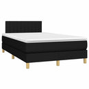 kontinentalseng med LED-lys 120x190 cm stof sort